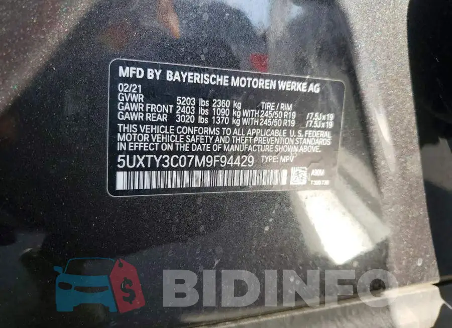 5UXTY3C07M9F94429 Photo# 13