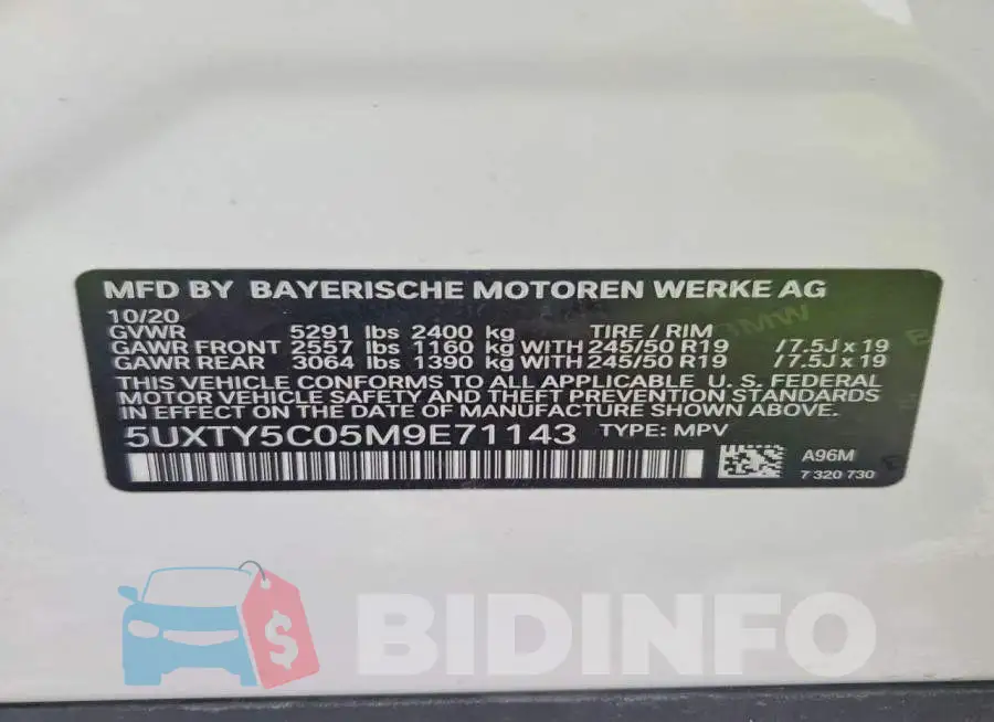 5UXTY5C05M9E71143 Photo# 13
