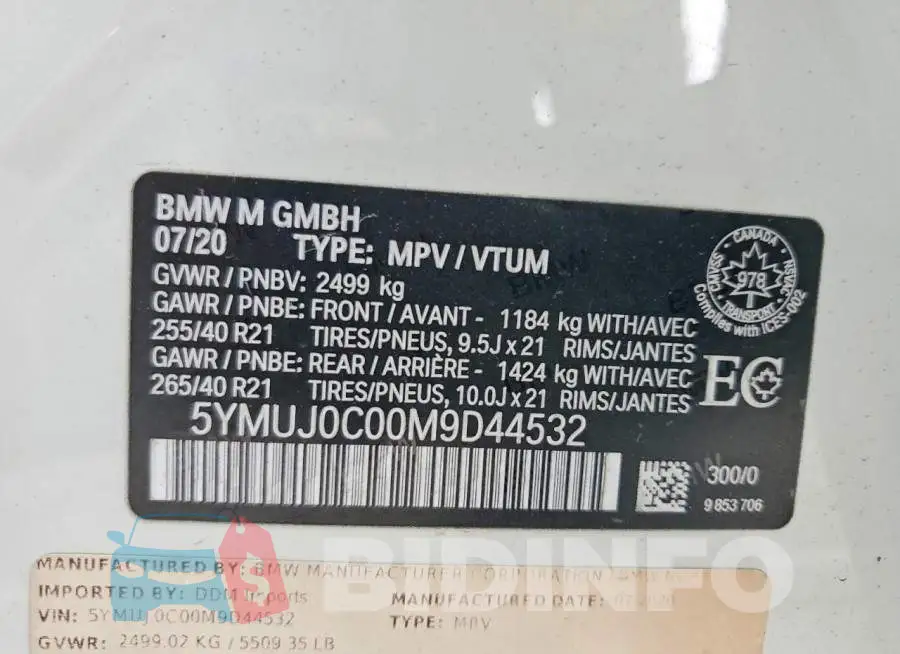 5YMUJ0C00M9D44532 Photo# 13