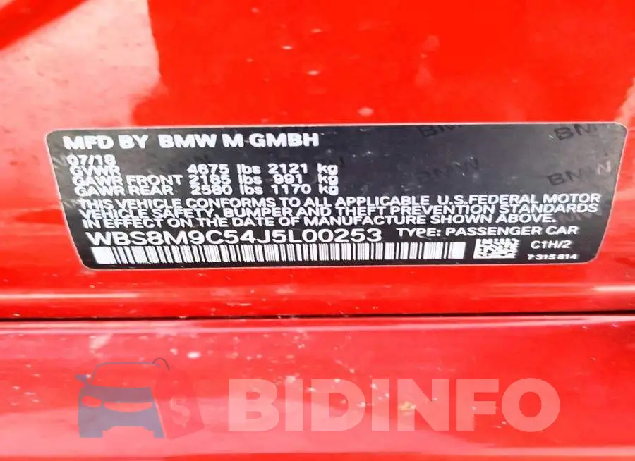 WBS8M9C54J5L00253 Photo# 12