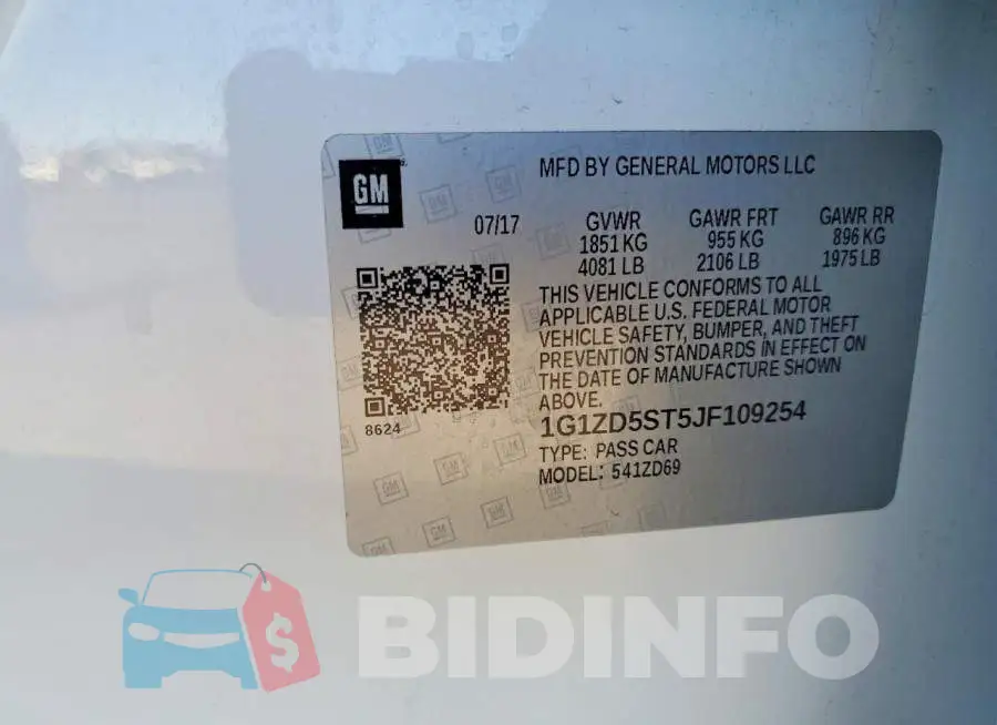 1G1ZD5ST5JF109254 Photo# 13