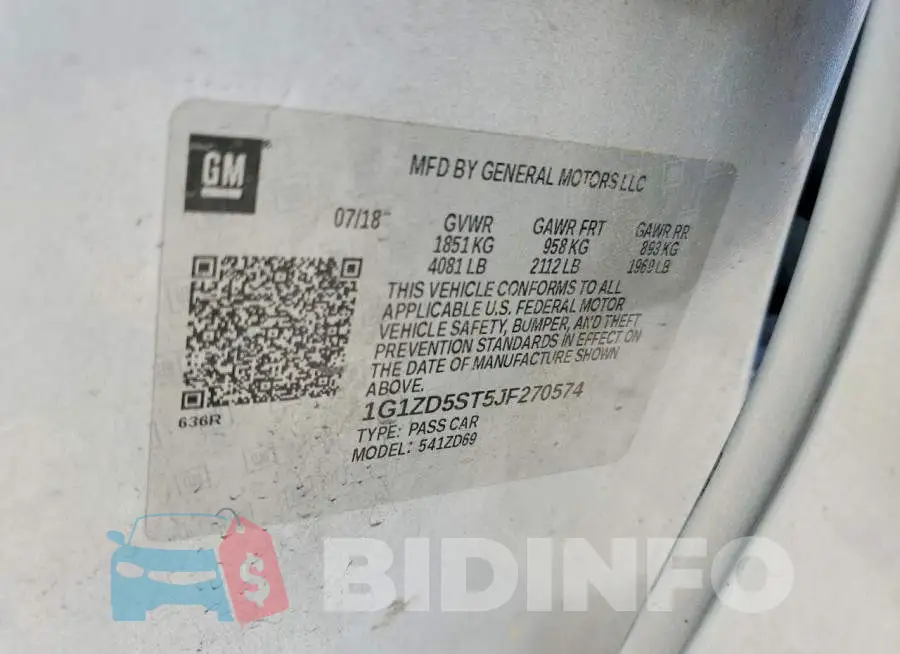 1G1ZD5ST5JF270574 Photo# 12