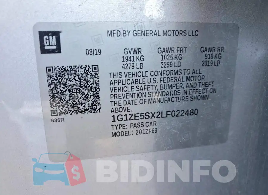 1G1ZE5SX2LF022480 Photo# 12