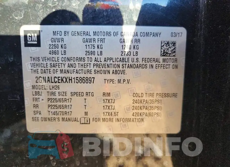 2GNALCEKXH1586897 Photo# 14