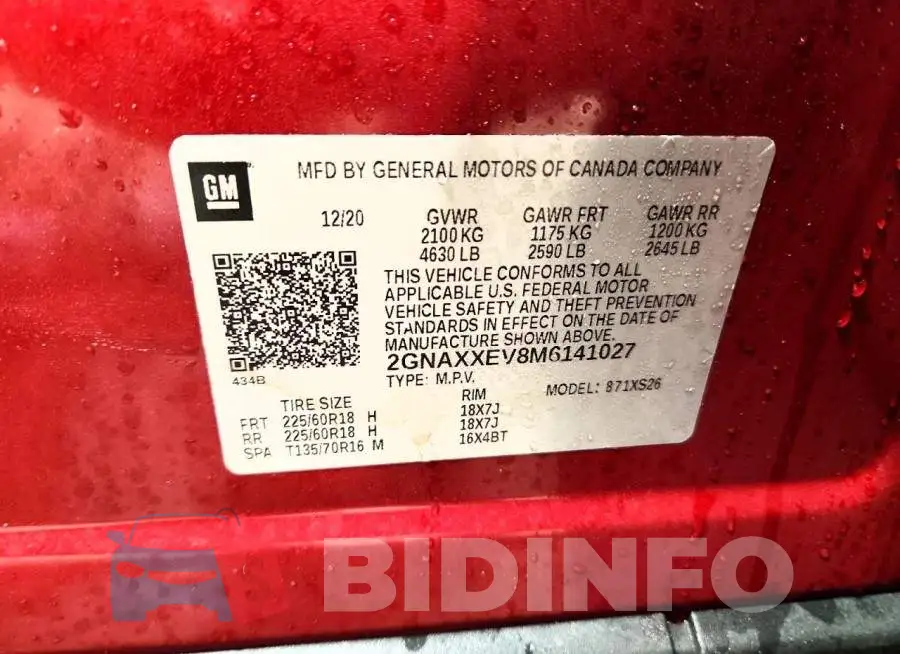 2GNAXXEV8M6141027 Photo# 13
