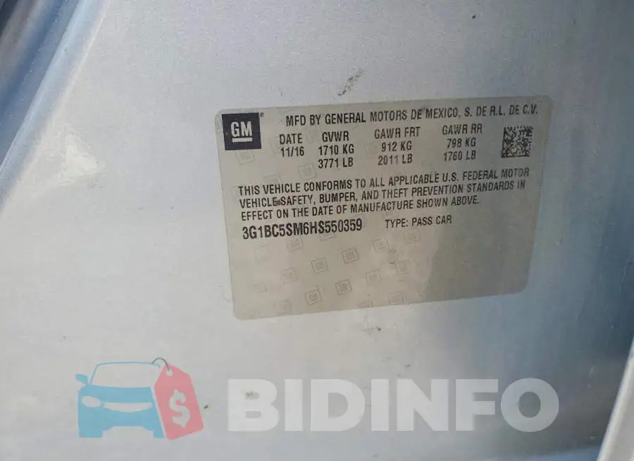 3G1BC5SM6HS550359 Photo# 12
