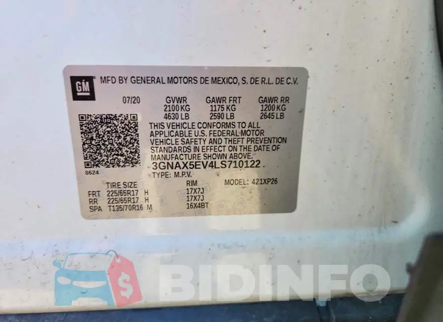 3GNAX5EV4LS710122 Photo# 13