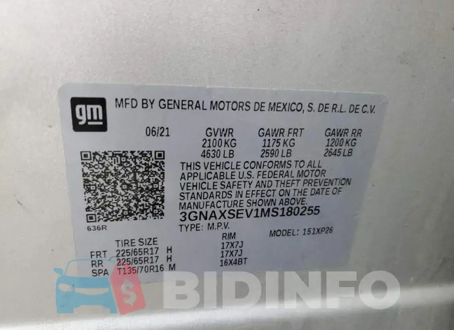3GNAXSEV1MS180255 Photo# 13