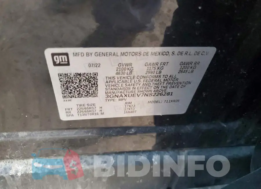 3GNAXUEV7NS226281 Photo# 13