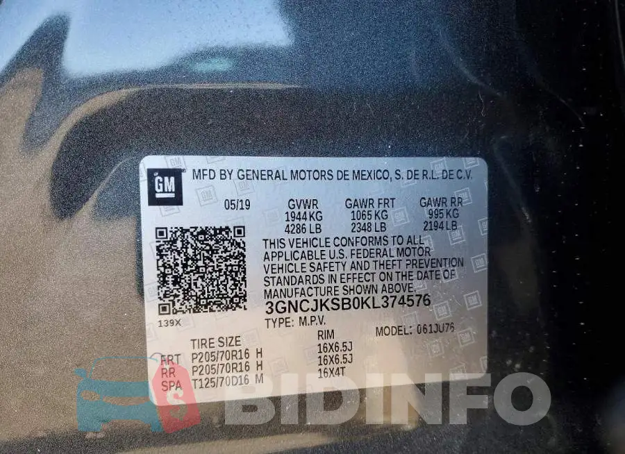 3GNCJKSB0KL374576 Photo# 13