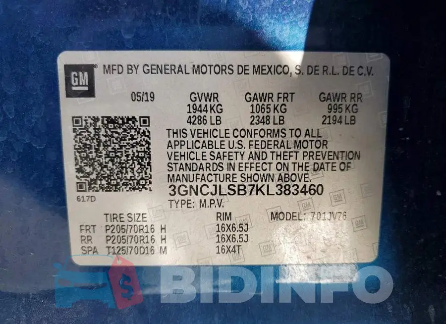 3GNCJLSB7KL383460 Photo# 12