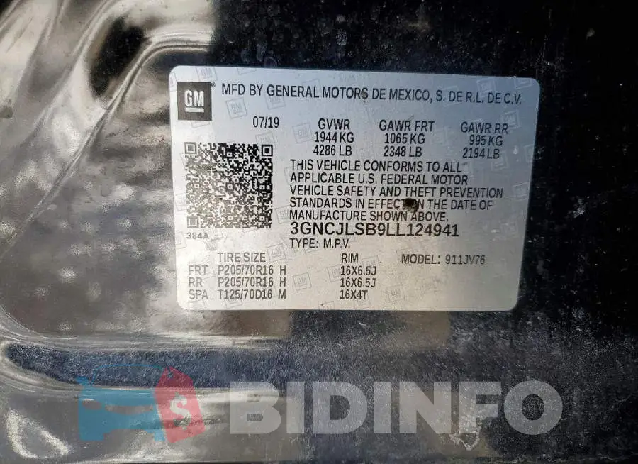 3GNCJLSB9LL124941 Photo# 13