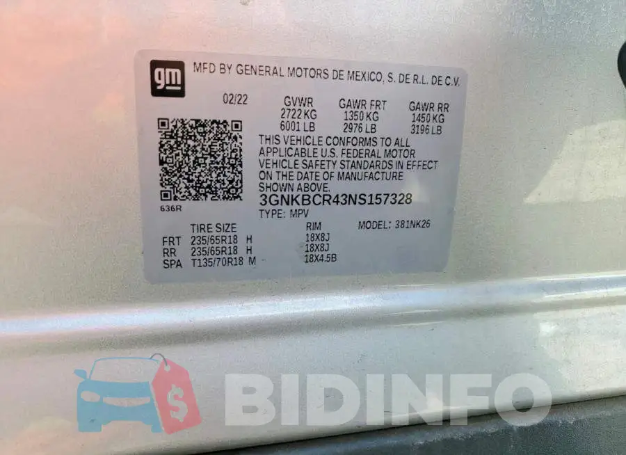 3GNKBCR43NS157328 Photo# 12