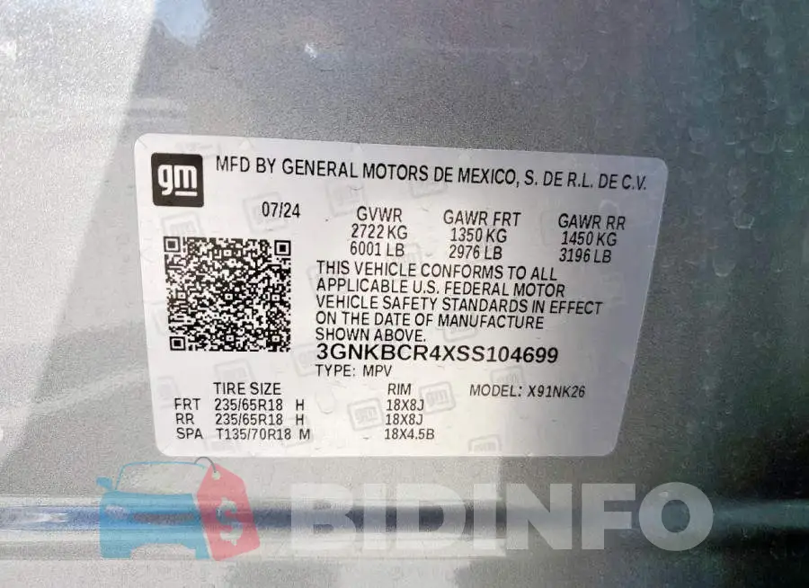 3GNKBCR4XSS104699 Photo# 13