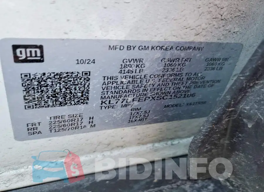 KL77LFEPXSC152106 Photo# 12