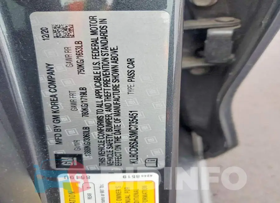 KL8CD6SA3MC735451 Photo# 12