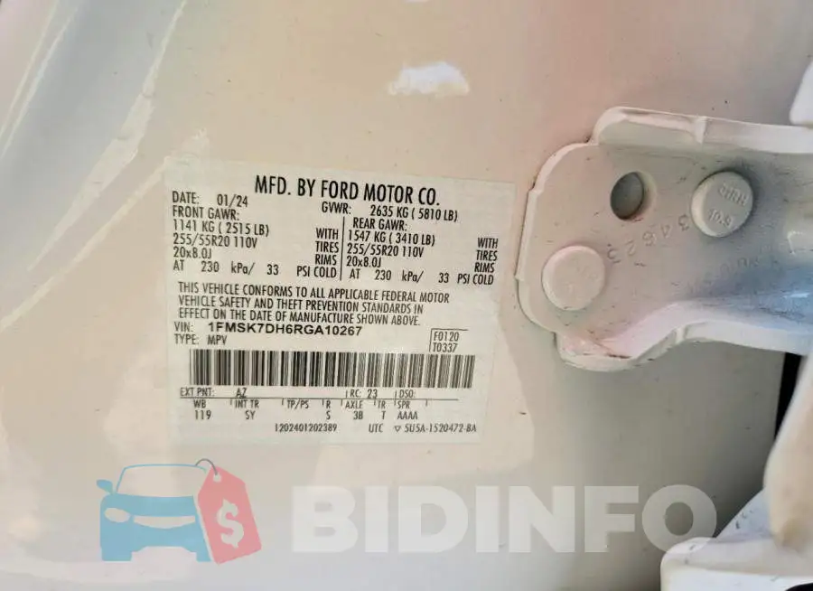 1FMSK7DH6RGA10267 Photo# 13