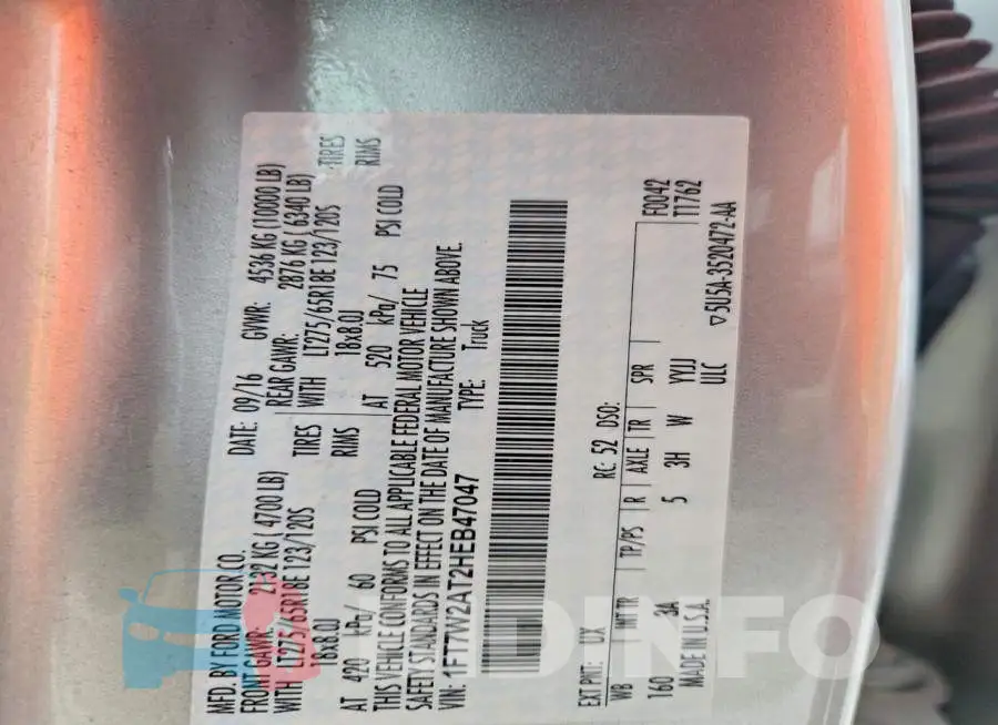 1FT7W2AT2HEB47047 Photo# 12