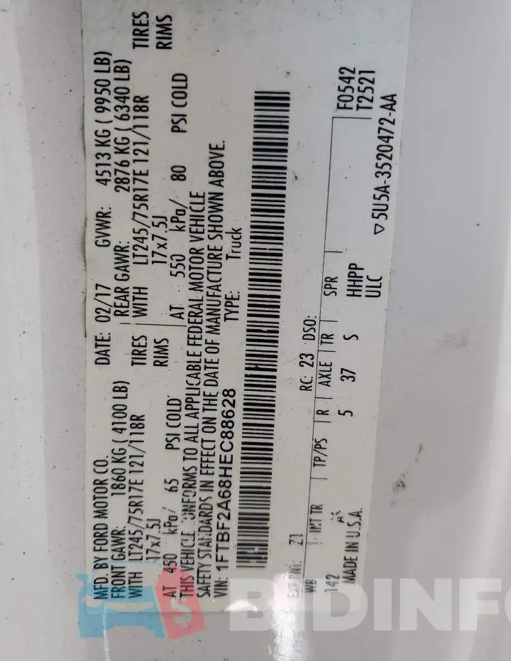 1FTBF2A68HEC88628 Photo# 13