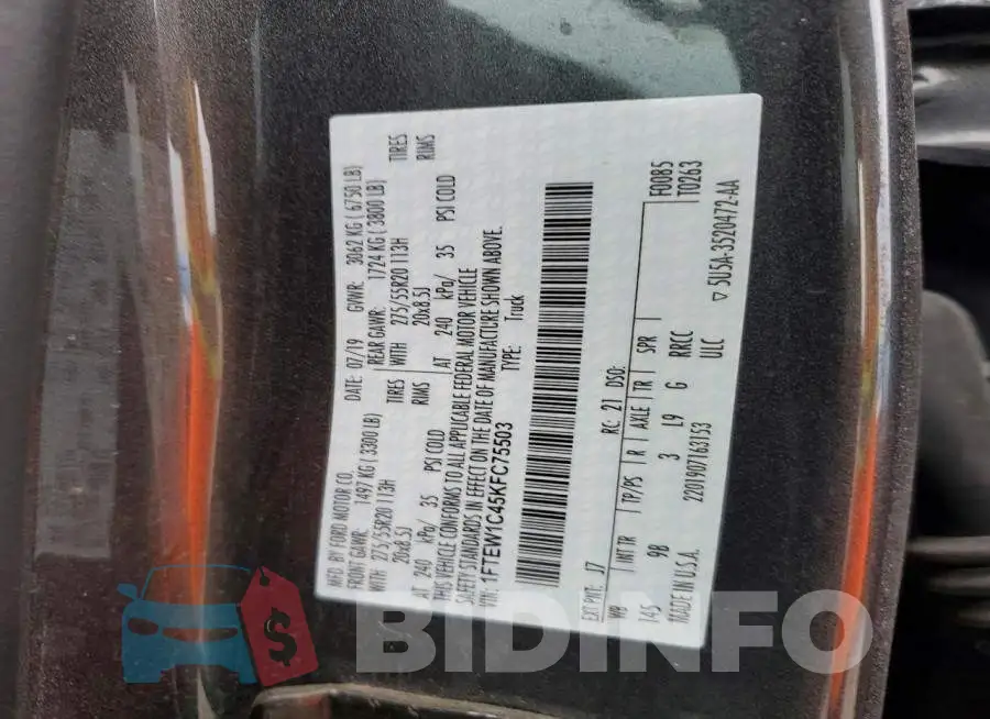 1FTEW1C45KFC75503 Photo# 12