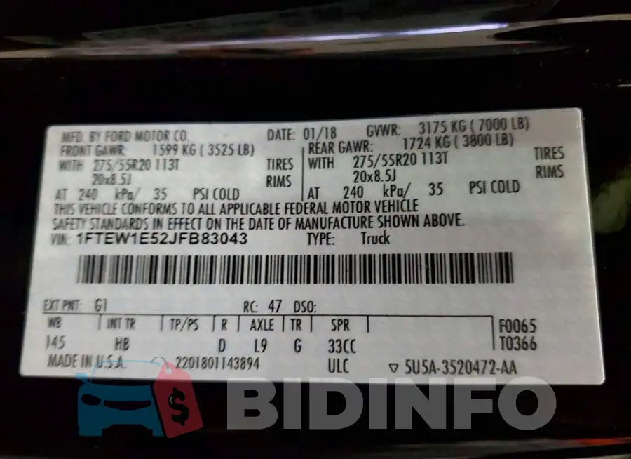 1FTEW1E52JFB83043 Photo# 13