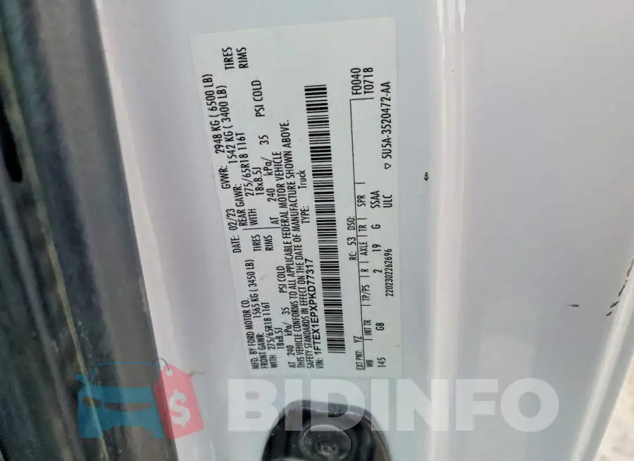 1FTEX1EPXPKD77317 Photo# 12