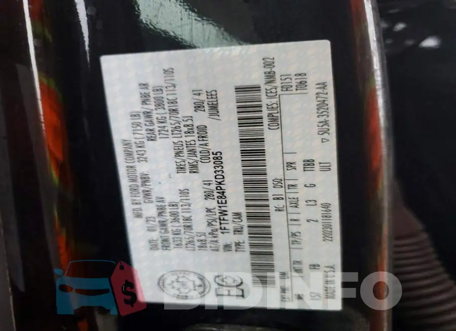1FTFW1E84PKD33085 Photo# 12