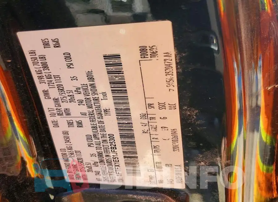 1FTFX1E51JFB25300 Photo# 12