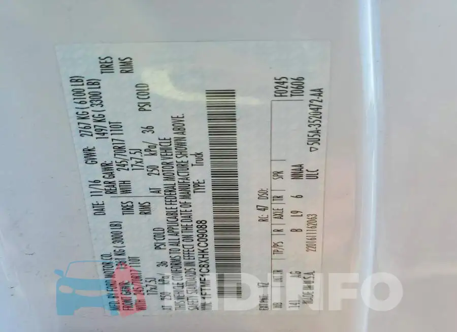 1FTMF1C8XHKC09088 Photo# 12