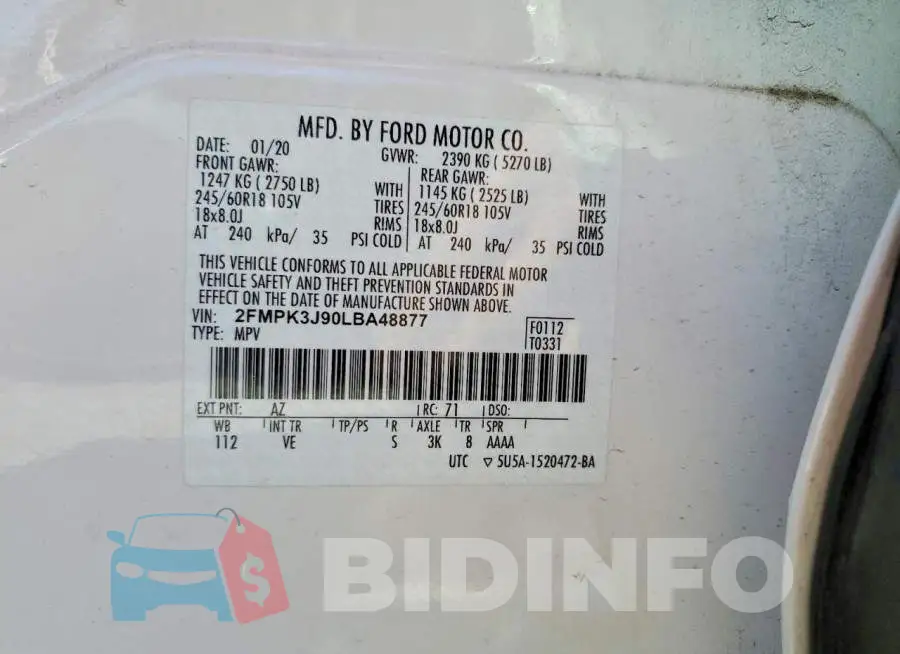 2FMPK3J90LBA48877 Photo# 13