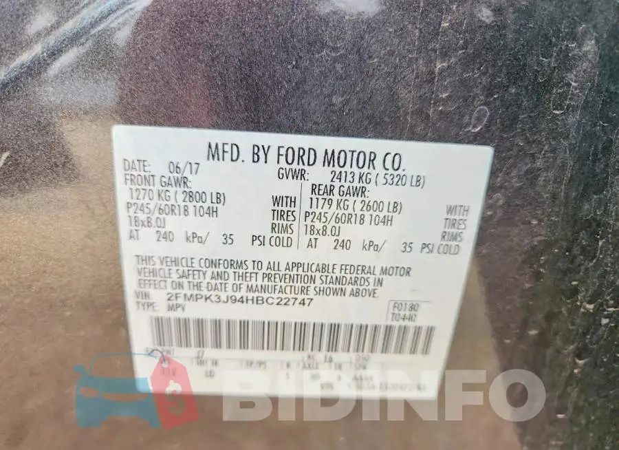 2FMPK3J94HBC22747 Photo# 13