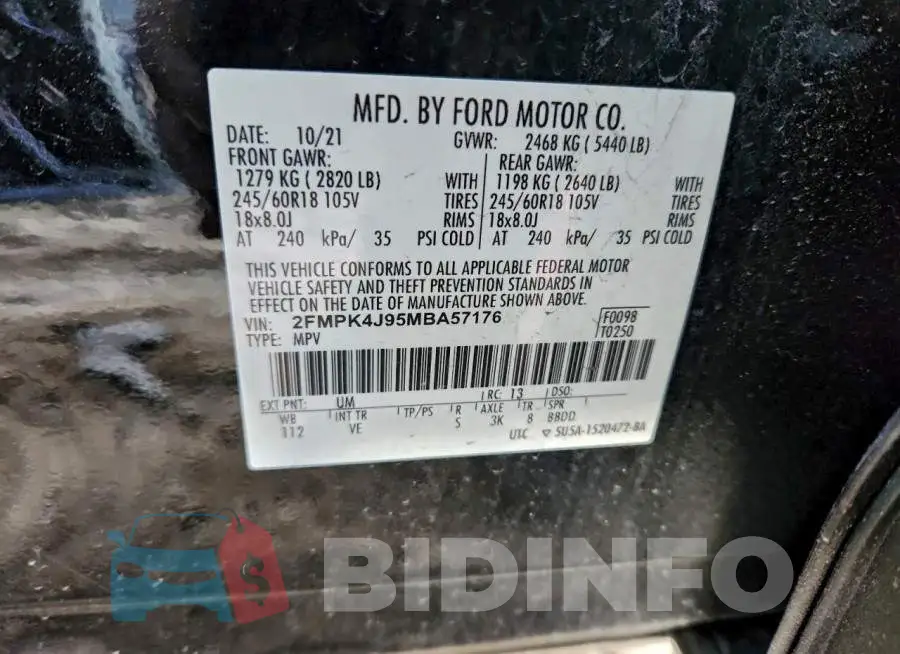 2FMPK4J95MBA57176 Photo# 13