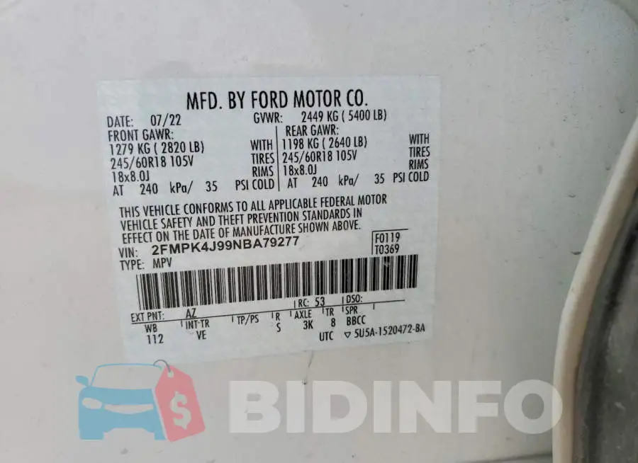 2FMPK4J99NBA79277 Photo# 13