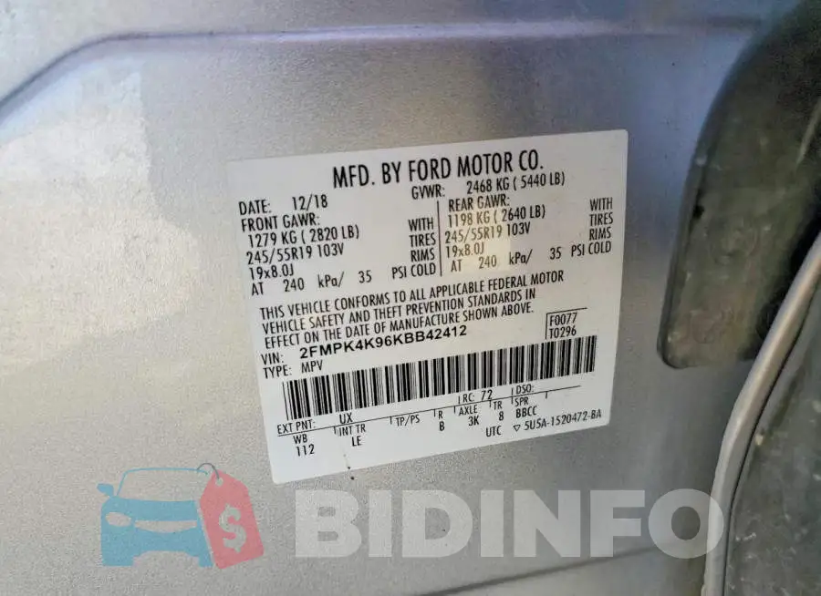 2FMPK4K96KBB42412 Photo# 13