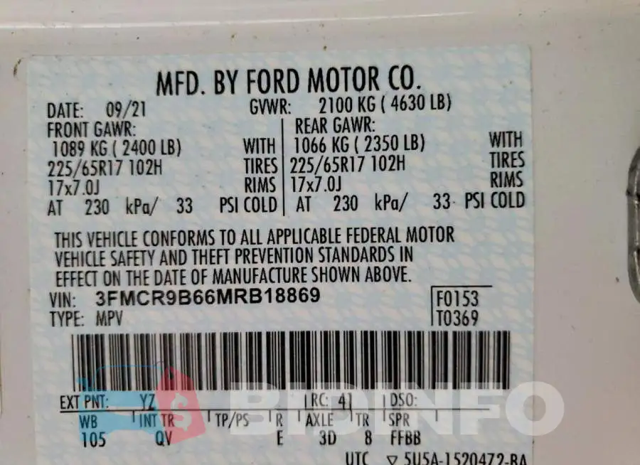 3FMCR9B66MRB18869 Photo# 13