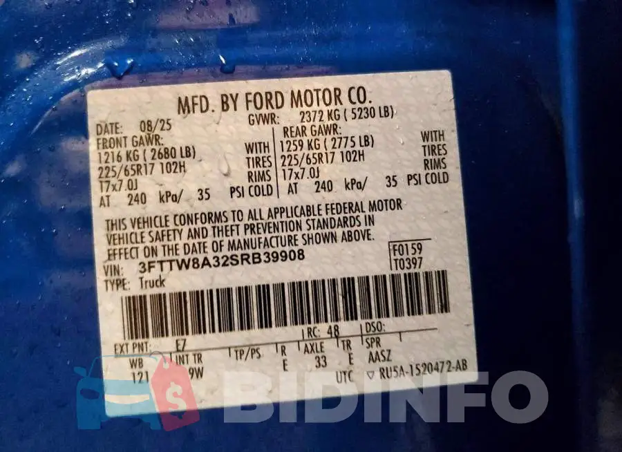 3FTTW8A32SRB39908 Photo# 12