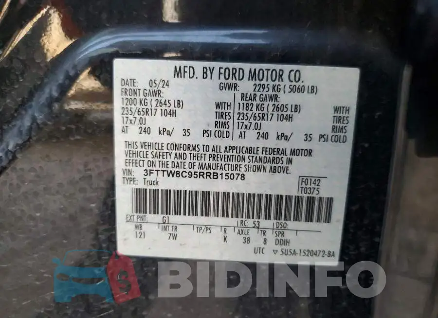 3FTTW8C95RRB15078 Photo# 12