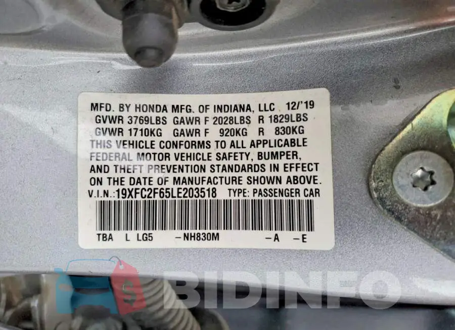 19XFC2F65LE203518 Photo# 12