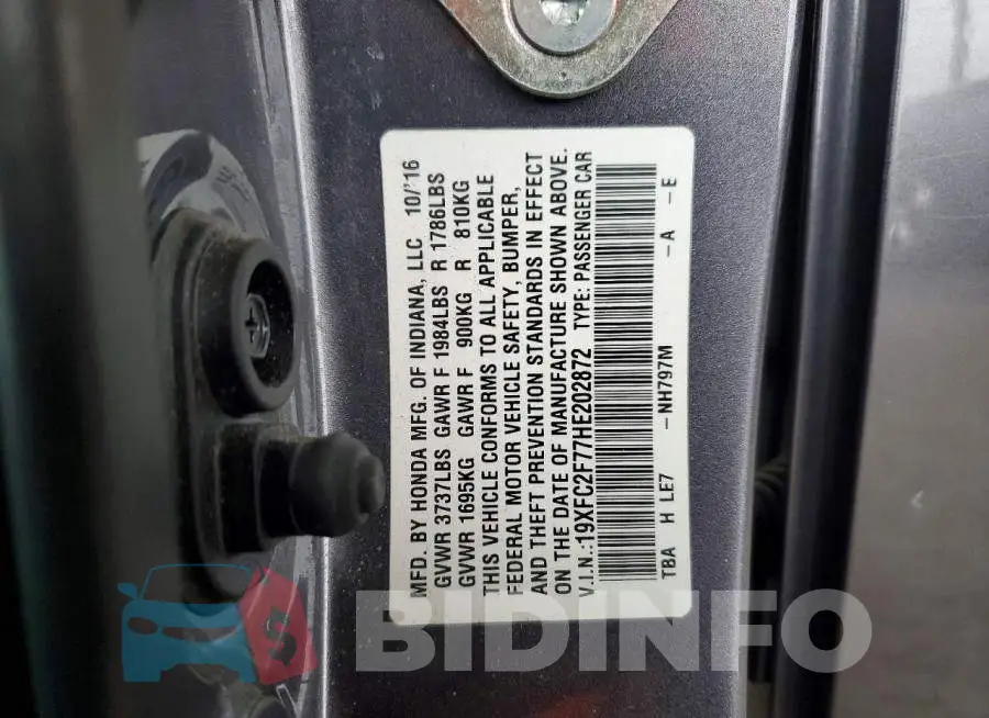 19XFC2F77HE202872 Photo# 12