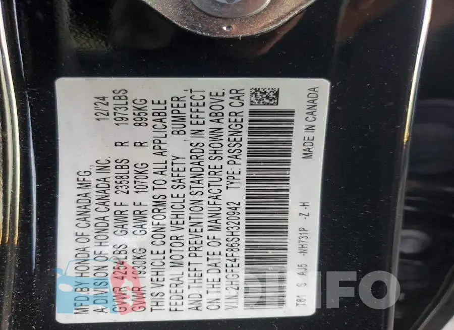 2HGFE4F86SH320942 Photo# 13