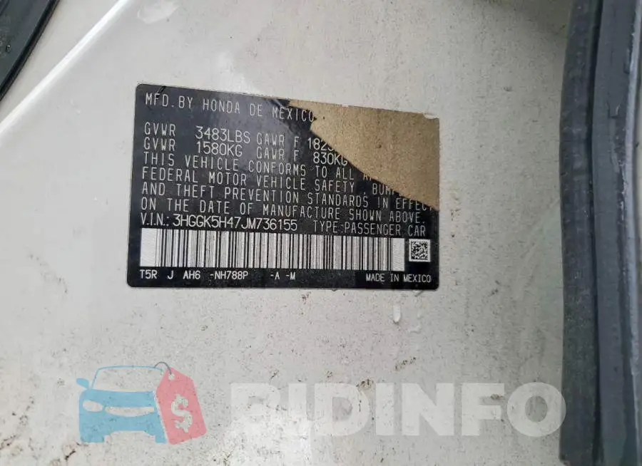3HGGK5H47JM736155 Photo# 12