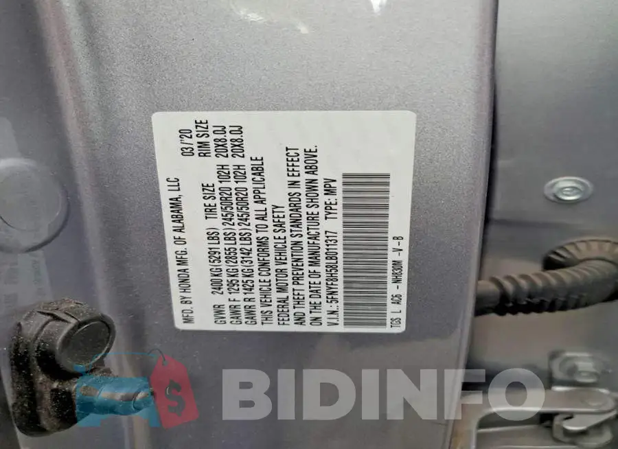 5FNYF8H58LB011317 Photo# 12