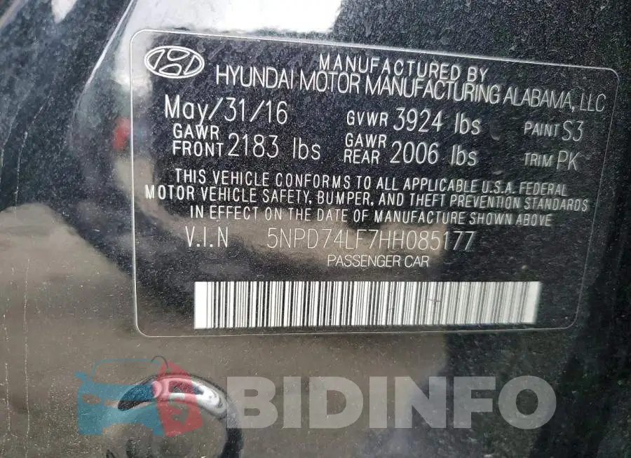 5NPD74LF7HH085177 Photo# 13