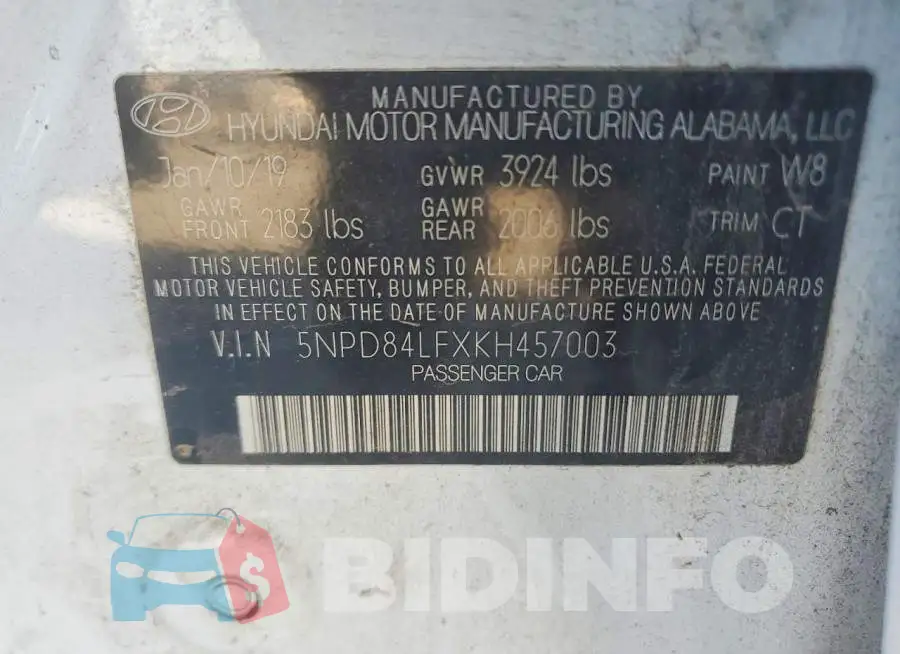 5NPD84LFXKH457003 Photo# 12