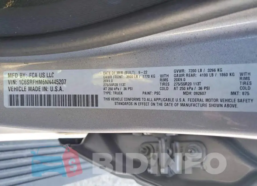 1C6SRFHM6NN445207 Photo# 12