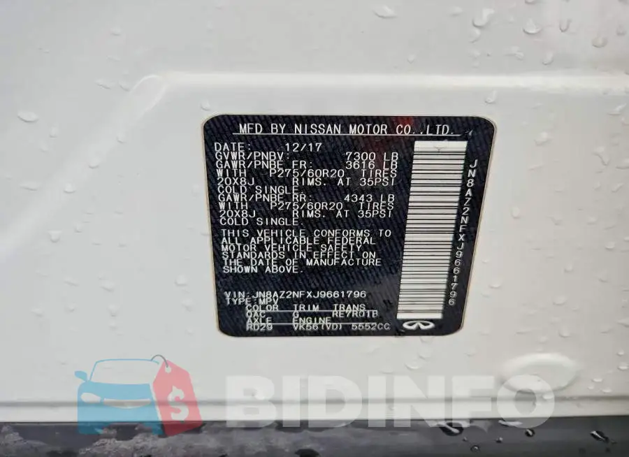 JN8AZ2NFXJ9661796 Photo# 13