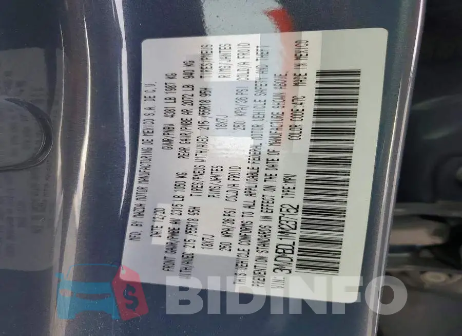 3MVDMBDL1MM237152 Photo# 14