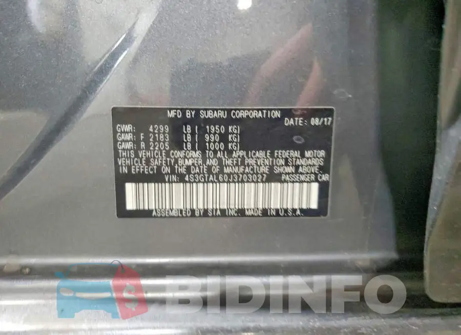 4S3GTAL60J3703027 Photo# 12