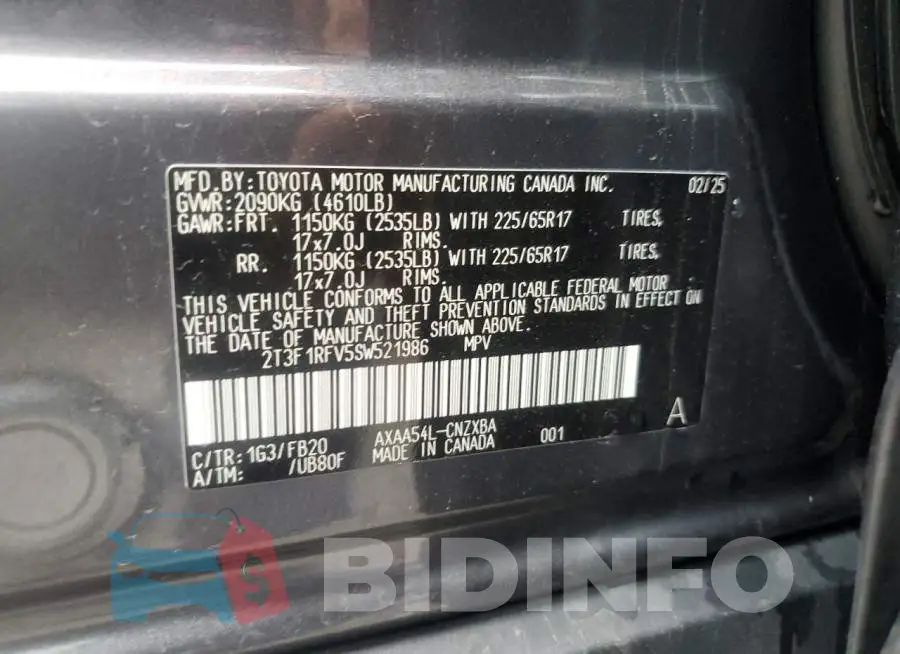 2T3F1RFV5SW521986 Photo# 13