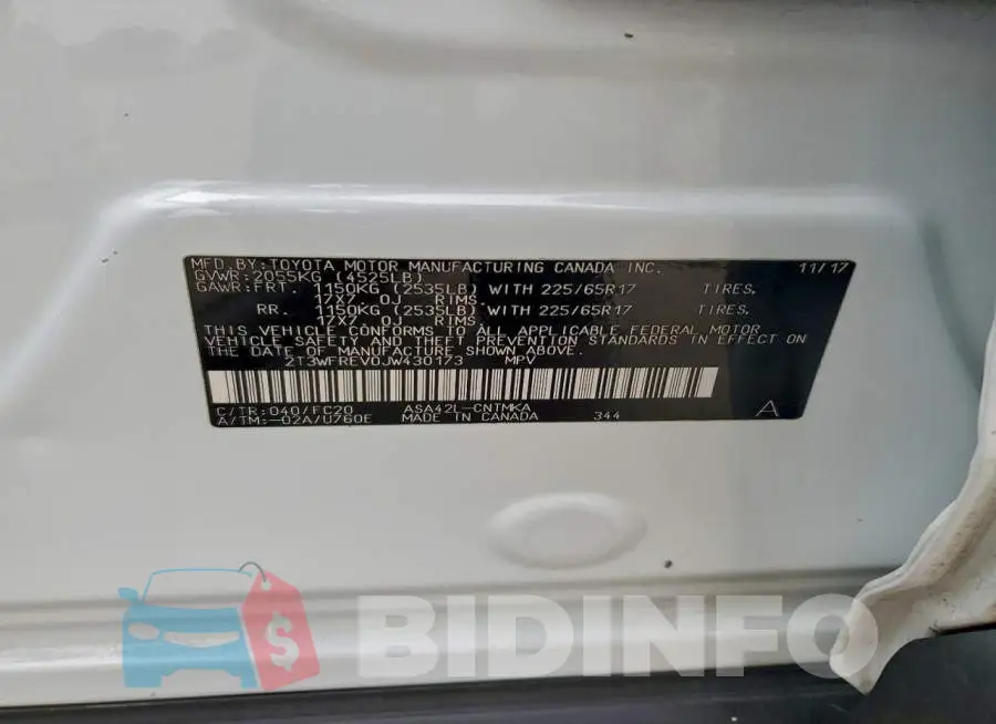 2T3WFREV0JW430173 Photo# 13
